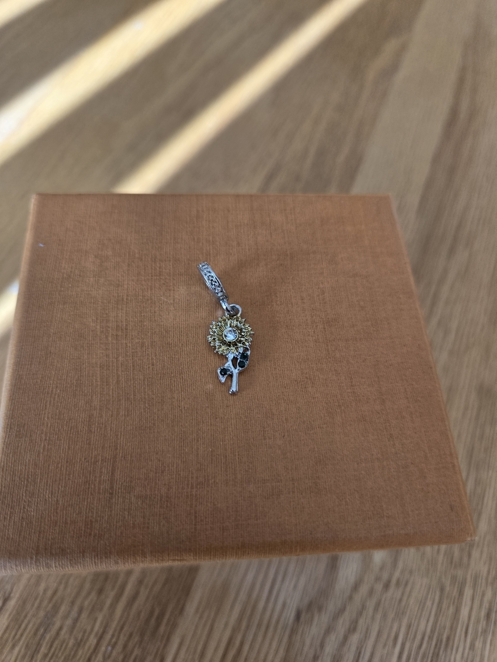 Dangling Sunflower Charm For Pandora Bracelet